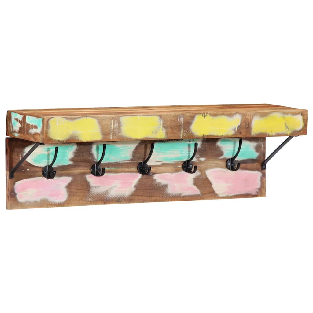 Vidaxx portemanteau avec étagère marron 73 x 19 x 23 cm bois massif recyclé