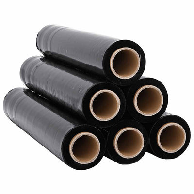 VidaXL film étirable 6 pièces 30 μm 50 cm x 300 m noir