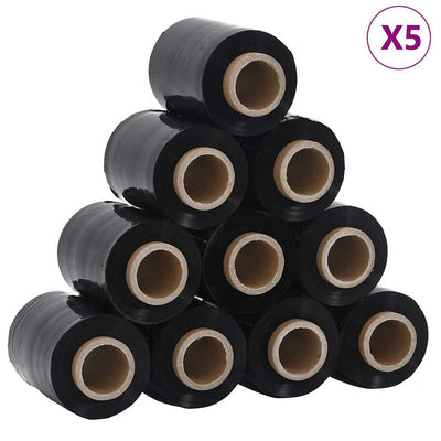 Films étirables VidaXL 50 pièces noir 23 µm 10 cm x 150 m