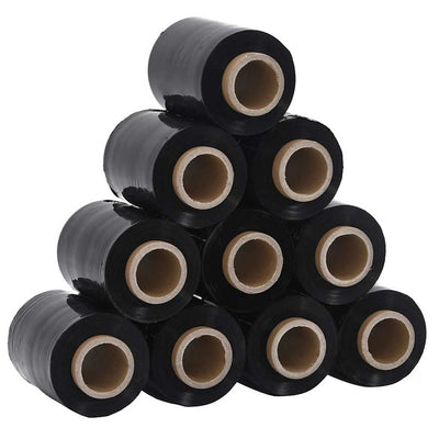 Films étirables VidaXL 10 pièces noir 23 µm 10 cm x 300 m