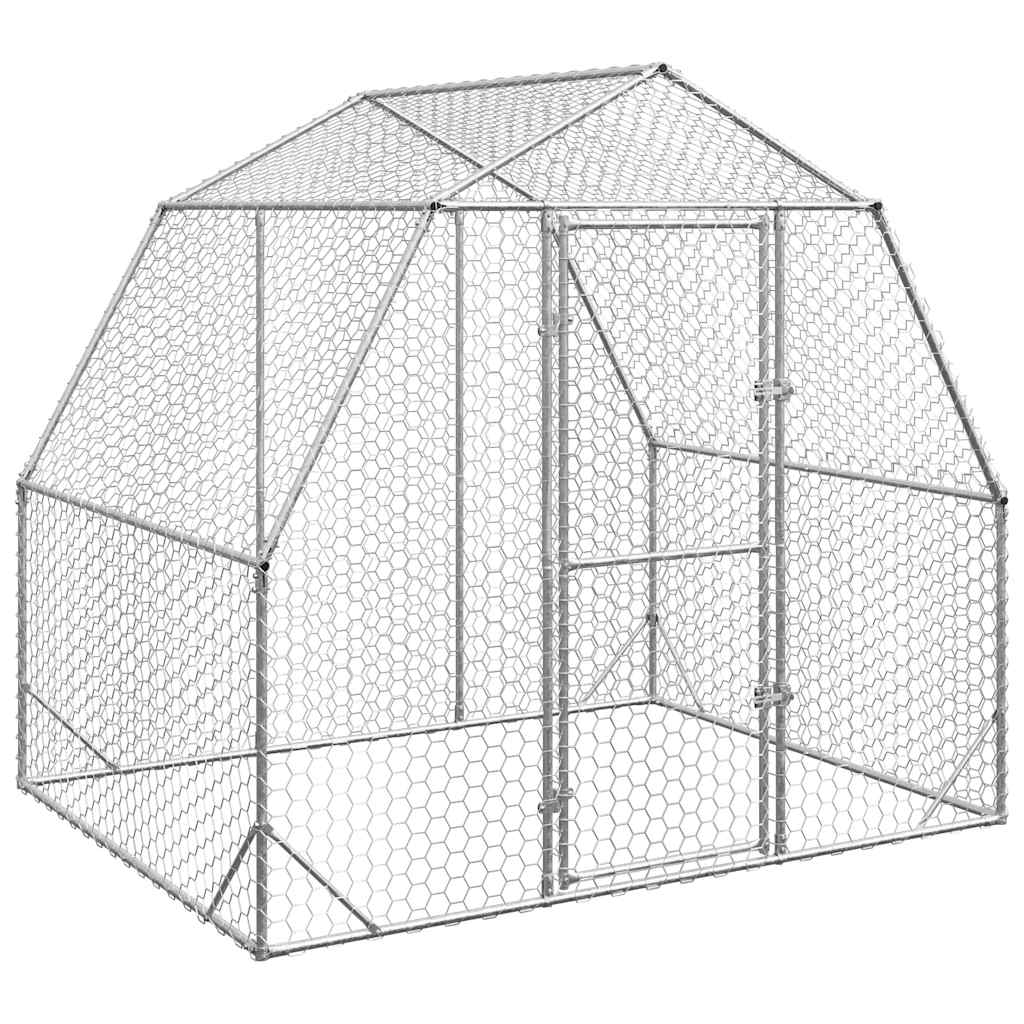 Vidaxl Chicken Run 2,5x2x2.25 m Galvanisé en acier