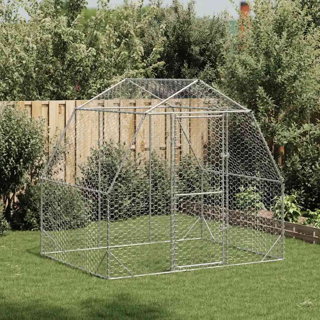 Vidaxl Chicken Run 2,5x2x2.25 m Galvanisé en acier