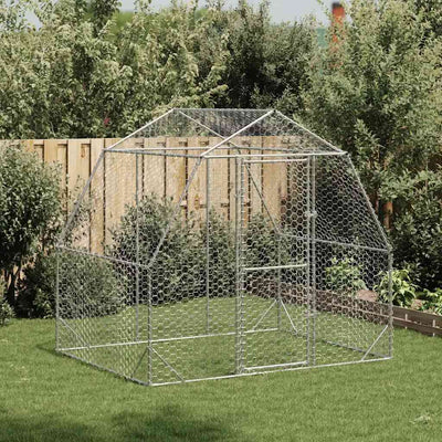 Vidaxl Chicken Run 2,5x2x2.25 m Galvanisé en acier