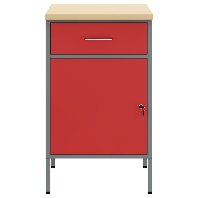 VidaXL établi rouge et gris 50 x 55 x 85 cm bois d'ingénierie et acier