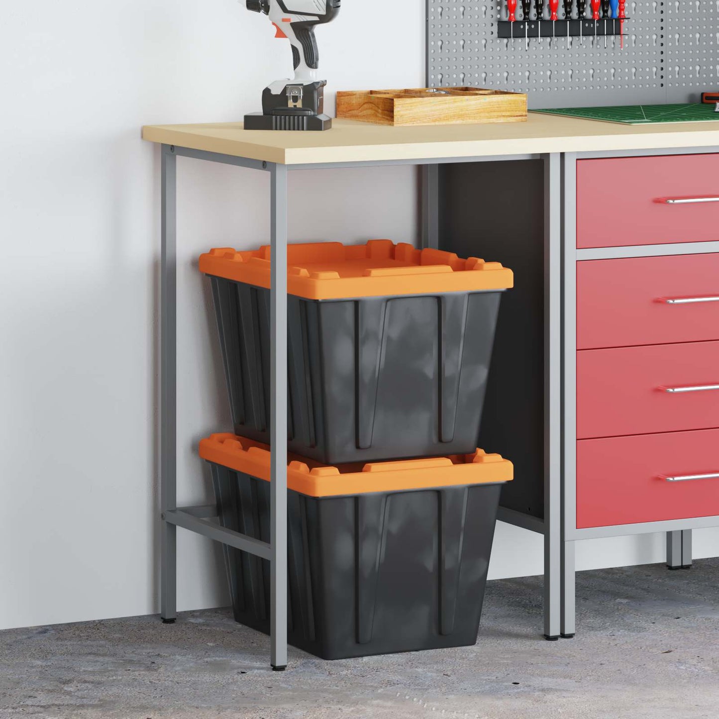 Vidaxx table d'angle gris 55 x 55 x 85 cm acier et bois d'ingénierie