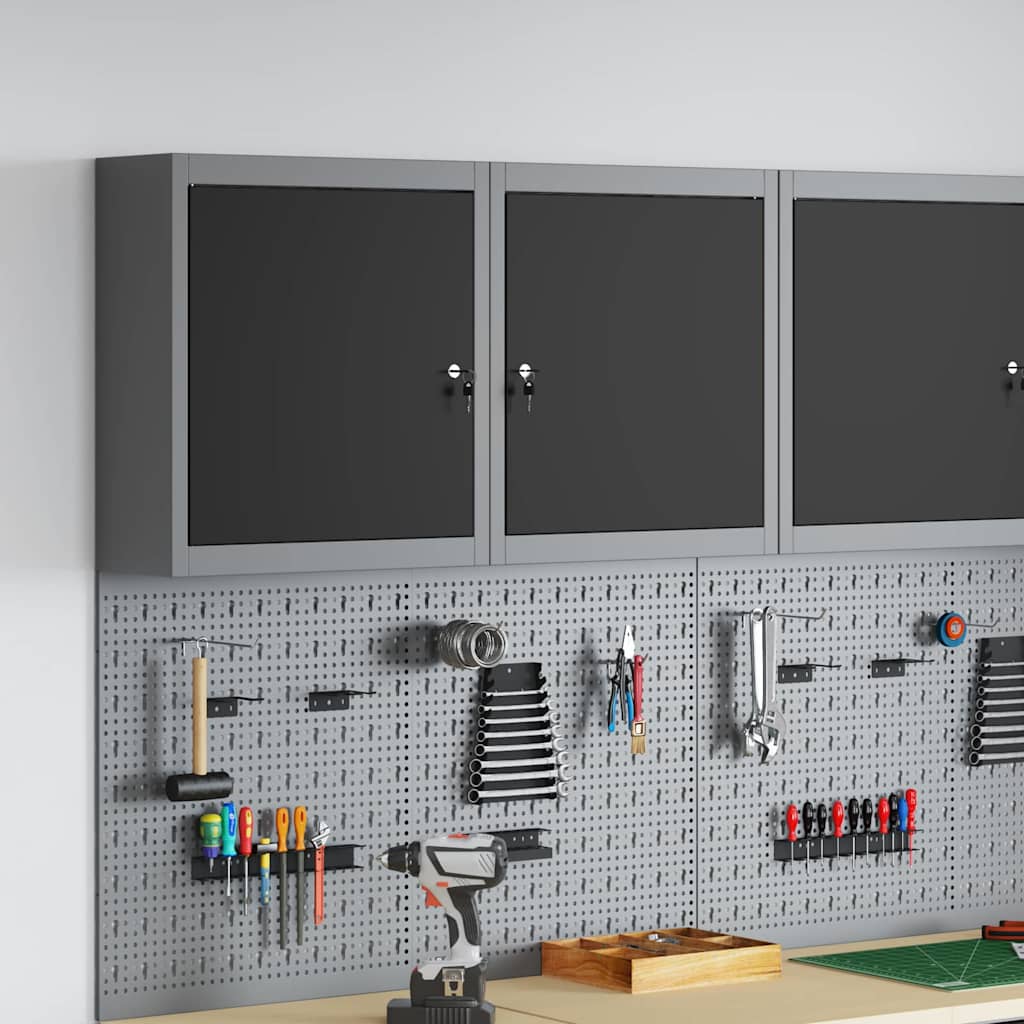 Vidaxxl armoire à outils avec étagère noir et gris 50 x 20 x 55 cm