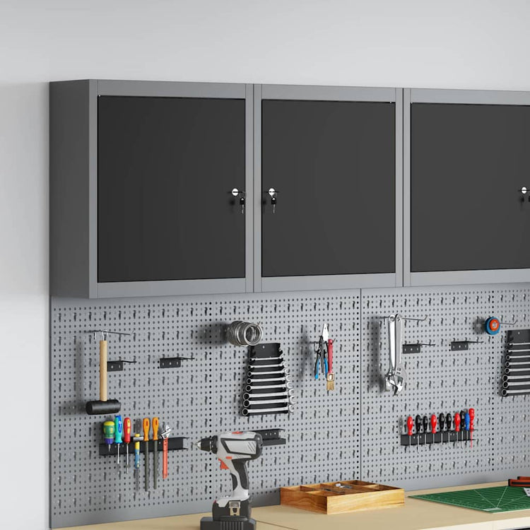 Vidaxxl armoire à outils avec étagère noir et gris 50 x 20 x 55 cm