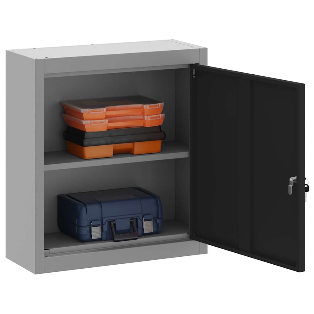 Vidaxxl armoire à outils avec étagère noir et gris 50 x 20 x 55 cm