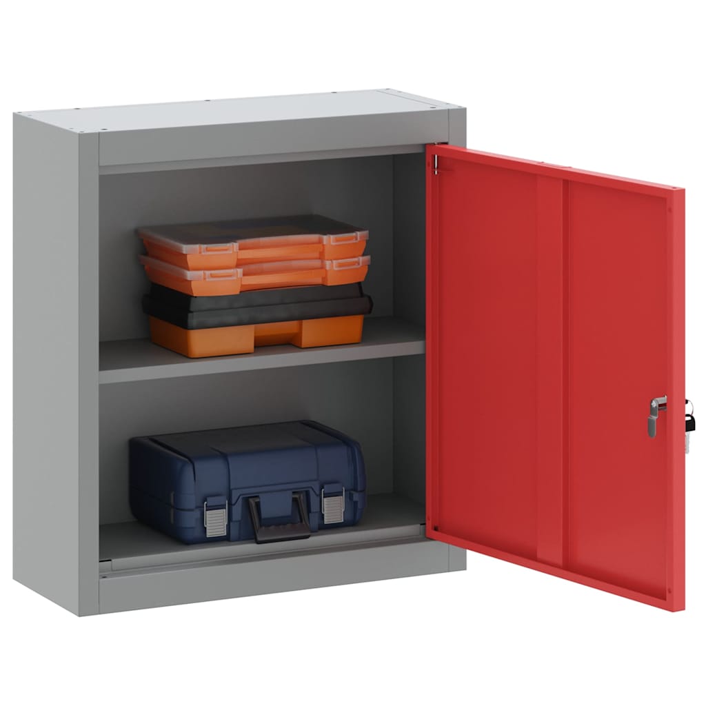 Vidaxx armoire à outils avec étagère rouge et gris 50 x 20 x 55 cm