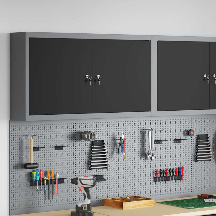 Vidaxxl armoire à outils avec étagère noir et gris 50 x 20 x 55 cm