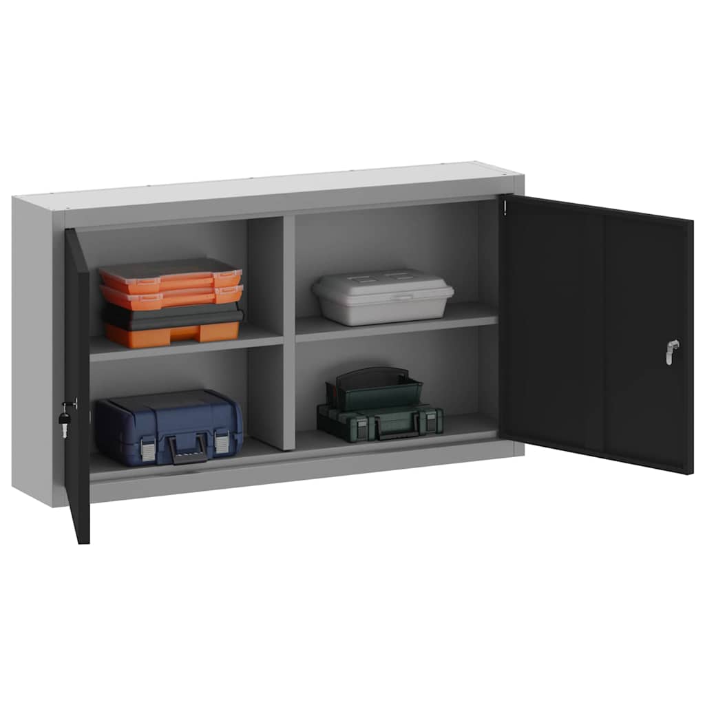 Vidaxxl armoire à outils avec étagère noir et gris 50 x 20 x 55 cm