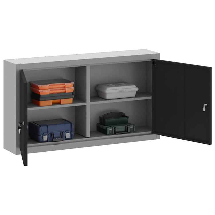 Vidaxxl armoire à outils avec étagère noir et gris 50 x 20 x 55 cm
