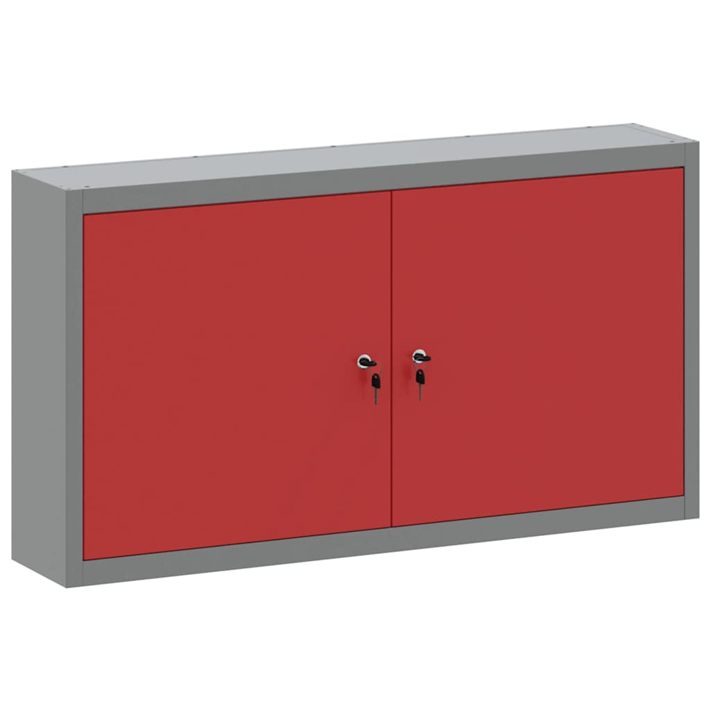 Vidaxx armoire à outils avec étagère rouge et gris 50 x 20 x 55 cm