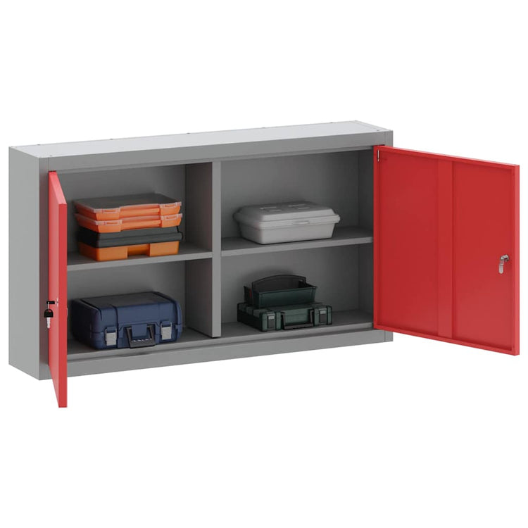 Vidaxx armoire à outils avec étagère rouge et gris 50 x 20 x 55 cm