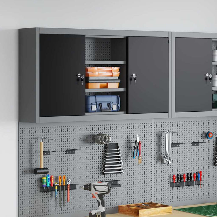 Vidaxxl armoire à outils avec étagère noir et gris 50 x 20 x 55 cm
