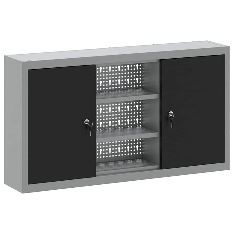 Vidaxxl armoire à outils avec étagère noir et gris 50 x 20 x 55 cm