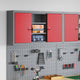 Vidaxx armoire à outils avec étagère rouge et gris 50 x 20 x 55 cm