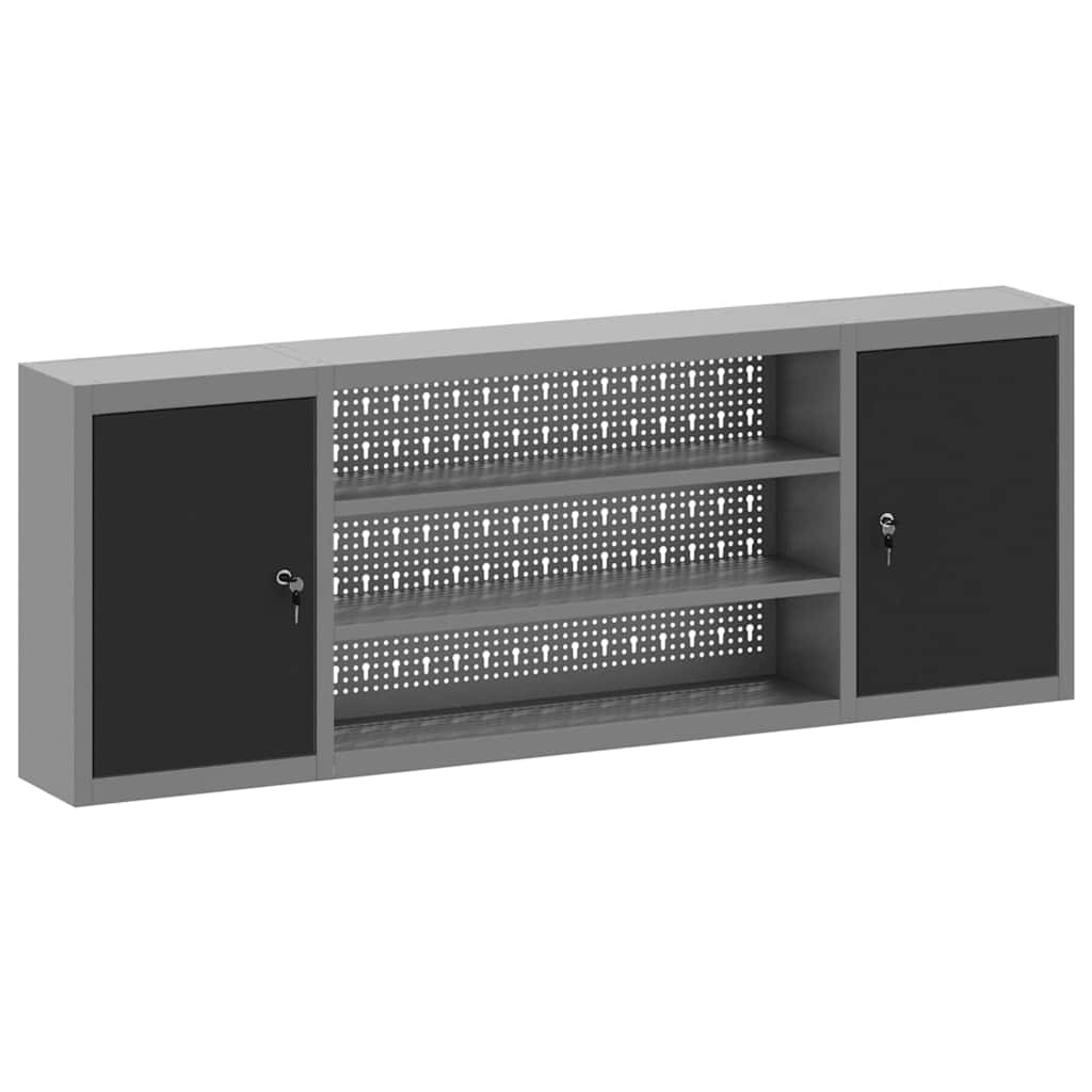 Vidaxxl armoire à outils avec étagère noir et gris 50 x 20 x 55 cm