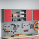 Vidaxx armoire à outils avec étagère rouge et gris 50 x 20 x 55 cm