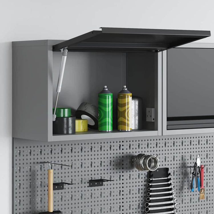 Vidaxx armoire à outils avec rangement noir et gris 50 x 25 x 35 cm
