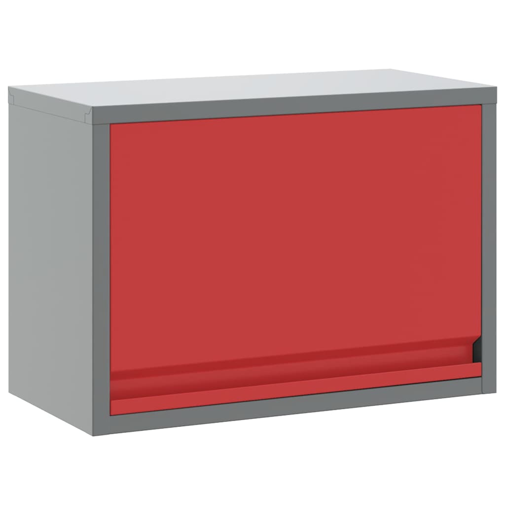 VidaXL armoire à outils avec rangement rouge et gris 50 x 25 x 35 cm