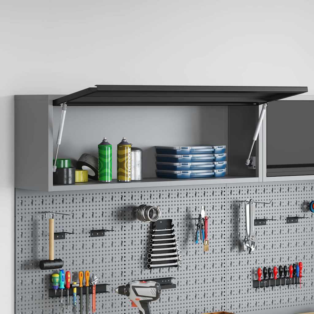 Vidaxx armoire à outils avec rangement noir et gris 100 x 25 x 35 cm