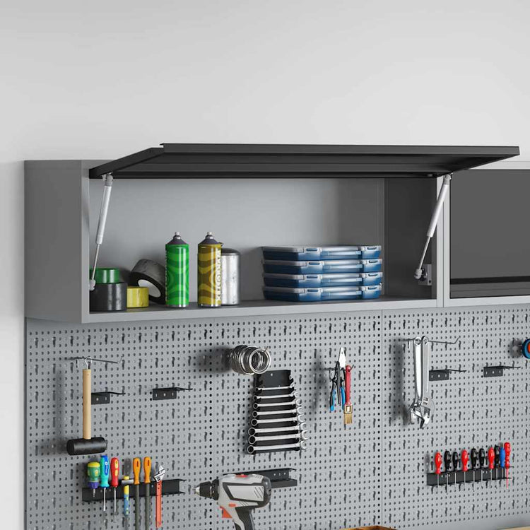Vidaxx armoire à outils avec rangement noir et gris 100 x 25 x 35 cm