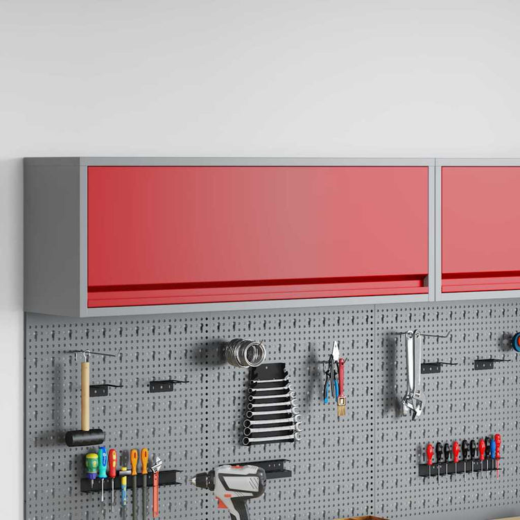 Vidaxxl armoire à outils avec rangement rouge et gris 100 x 25 x 35 cm