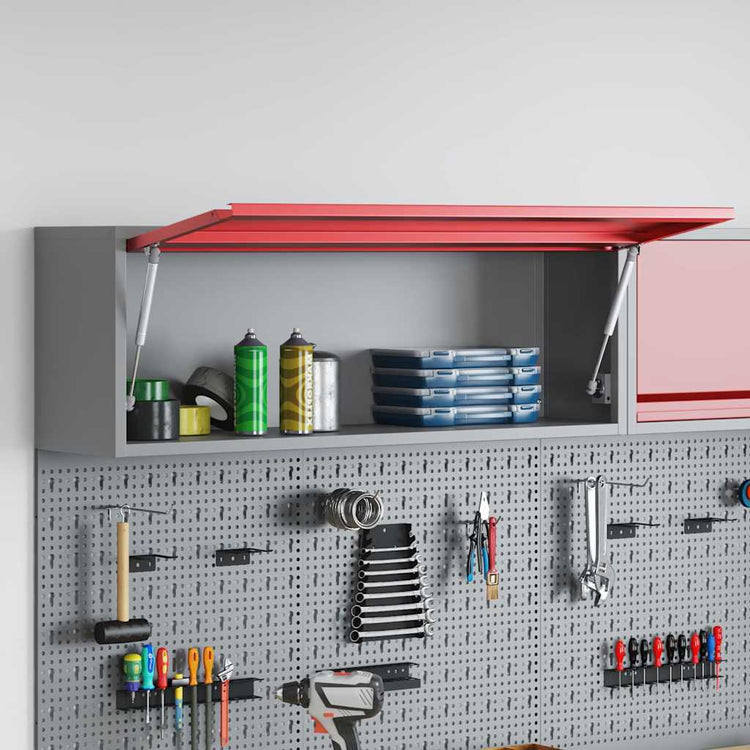 Vidaxxl armoire à outils avec rangement rouge et gris 100 x 25 x 35 cm