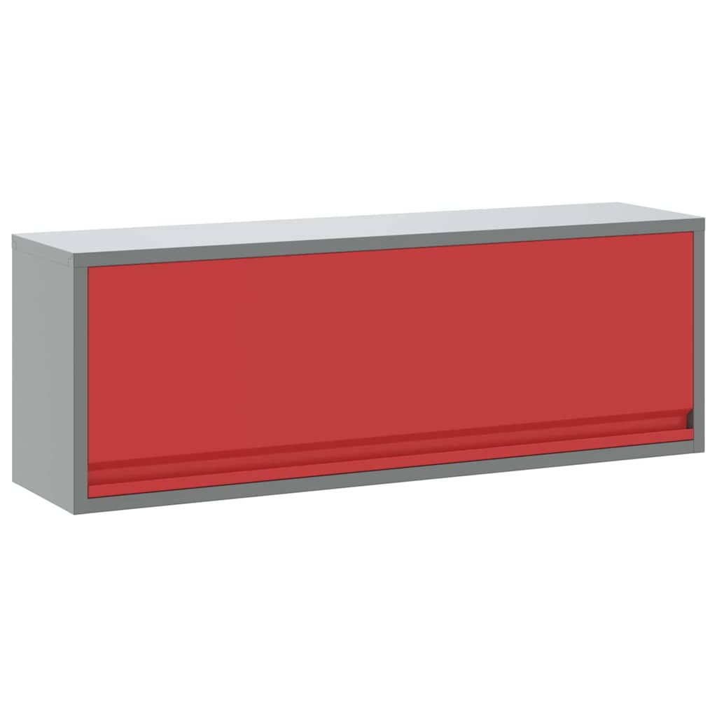 Vidaxxl armoire à outils avec rangement rouge et gris 100 x 25 x 35 cm