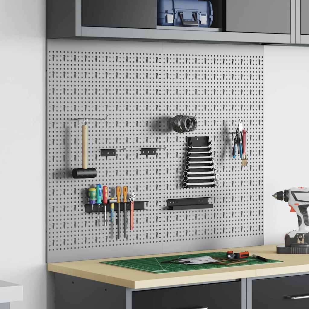 Vidaxxl outils panneau mural 2 pcs gris 100 x 1 x 80 cm