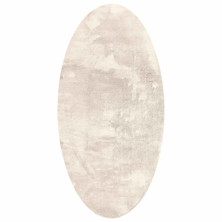 Vidaxl tapis ovale huarte beige 100 x 200 cm 100% polyester