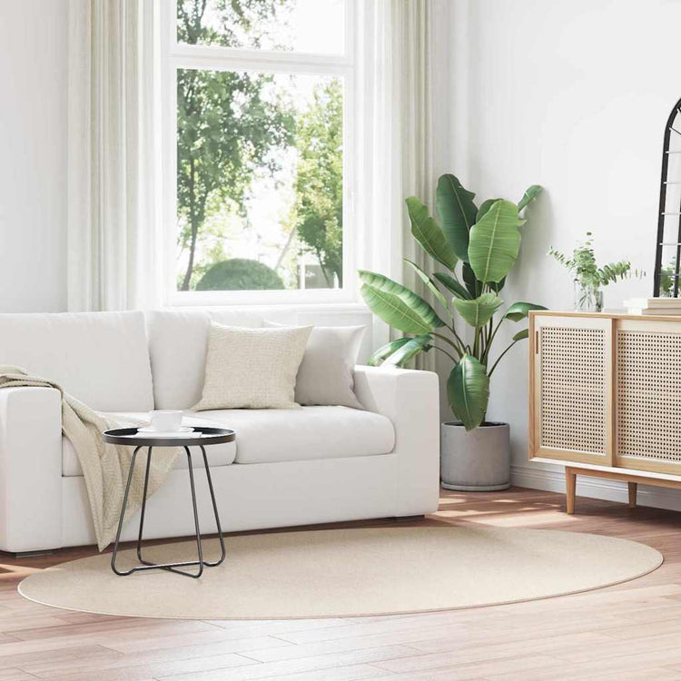 Vidaxl tapis ovale huarte beige 160 x 230 cm 100% polyester