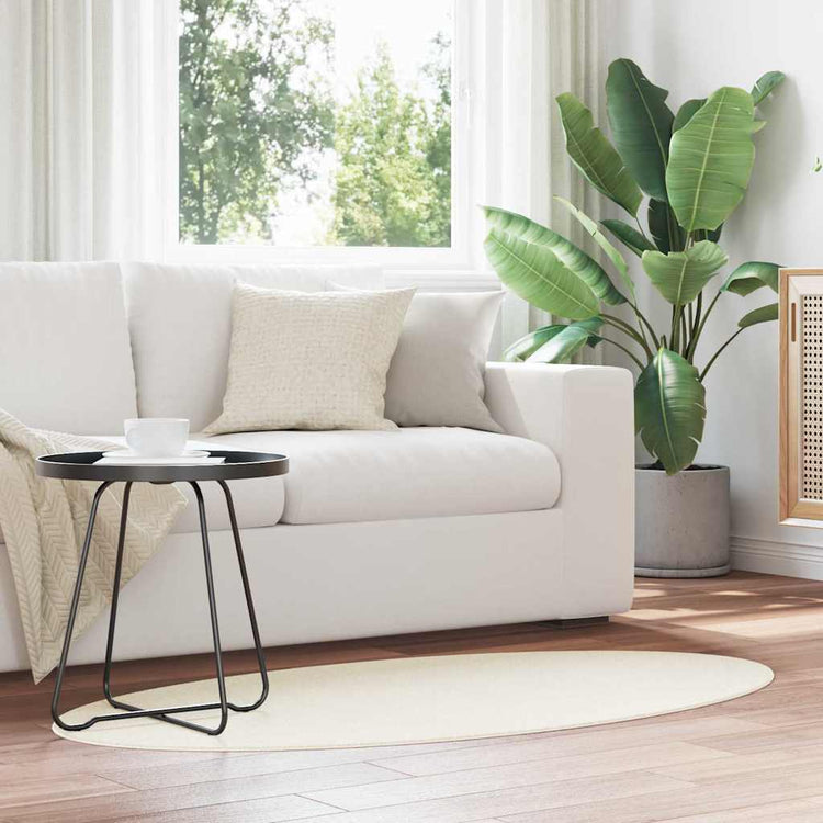 Vidaxl tapis ovale huarte crème 80 x 150 cm 100% polyester