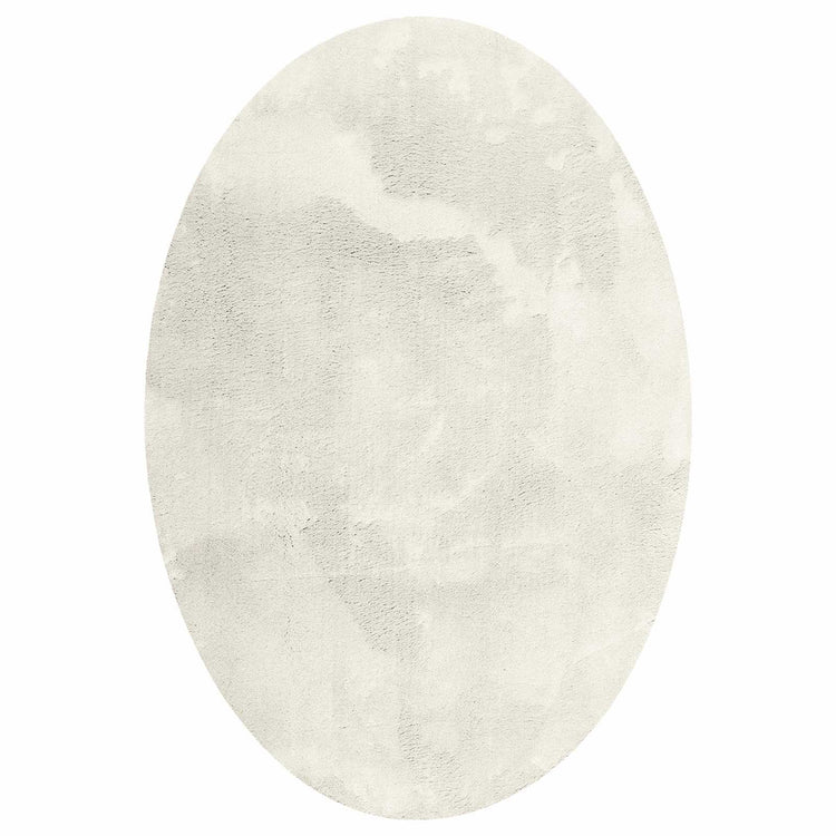 Vidaxl tapis ovale huarte crème 140 x 200 cm 100% polyester