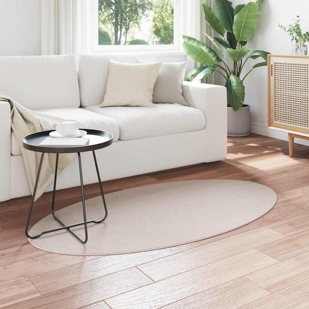 Vidaxl tapis ovale huarte sable 80 x 150 cm 100% polyester
