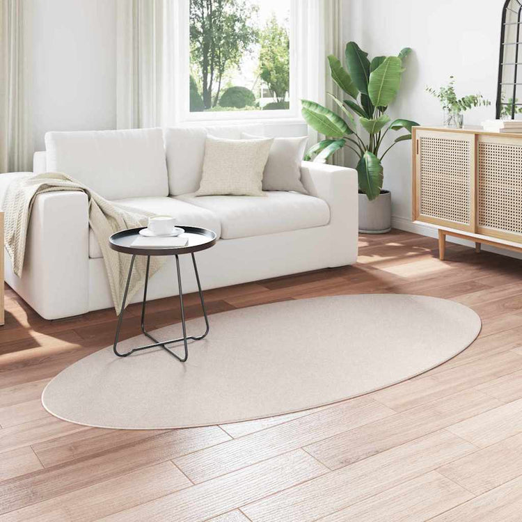 Vidaxl tapis ovale huarte sable 100 x 200 cm 100% polyester
