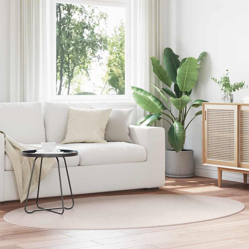 Vidaxl tapis ovale huarte sable 120 x 170 cm 100% polyester
