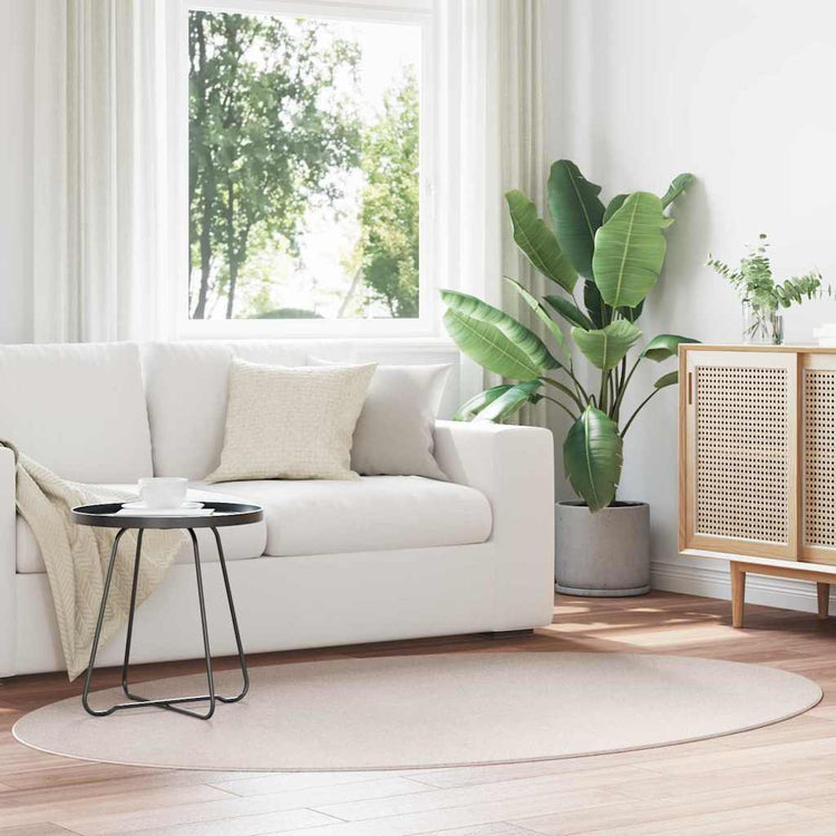 Vidaxl tapis ovale huarte sable 120 x 170 cm 100% polyester