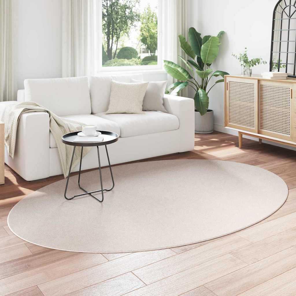 Vidaxl tapis ovale huarte sable 160 x 230 cm 100% polyester
