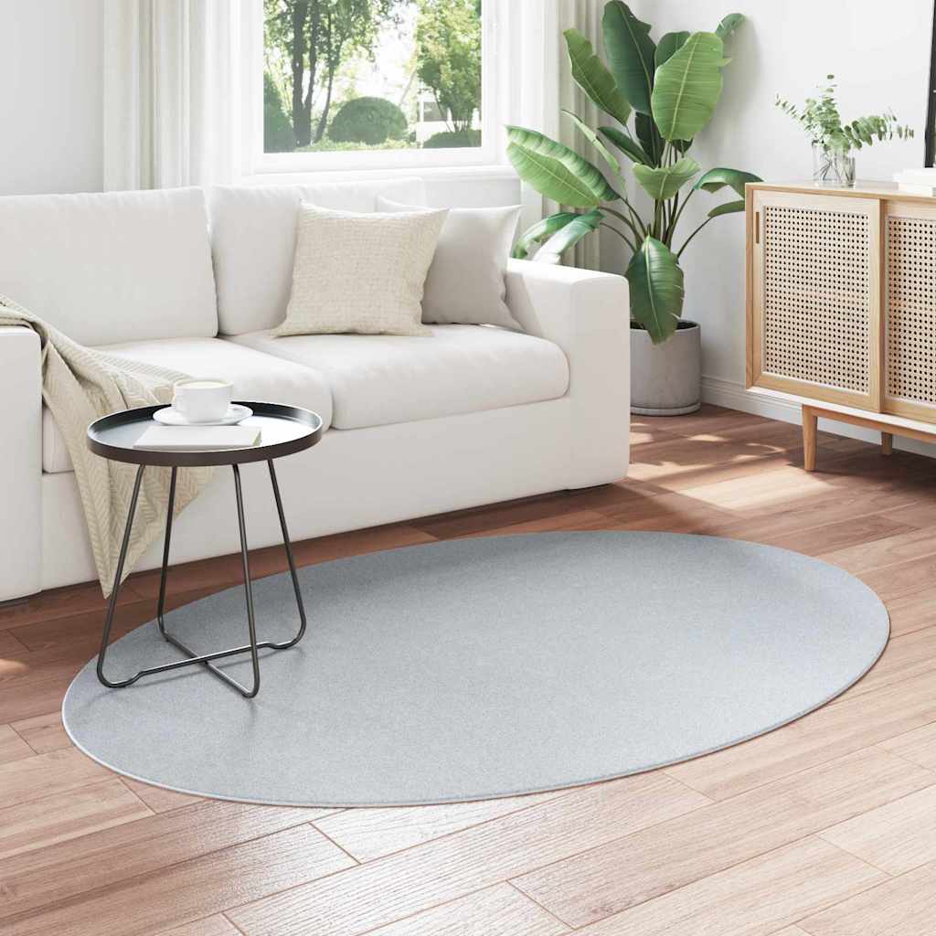 Vidaxl tapis ovale huarte gris 120 x 170 cm 100% polyester