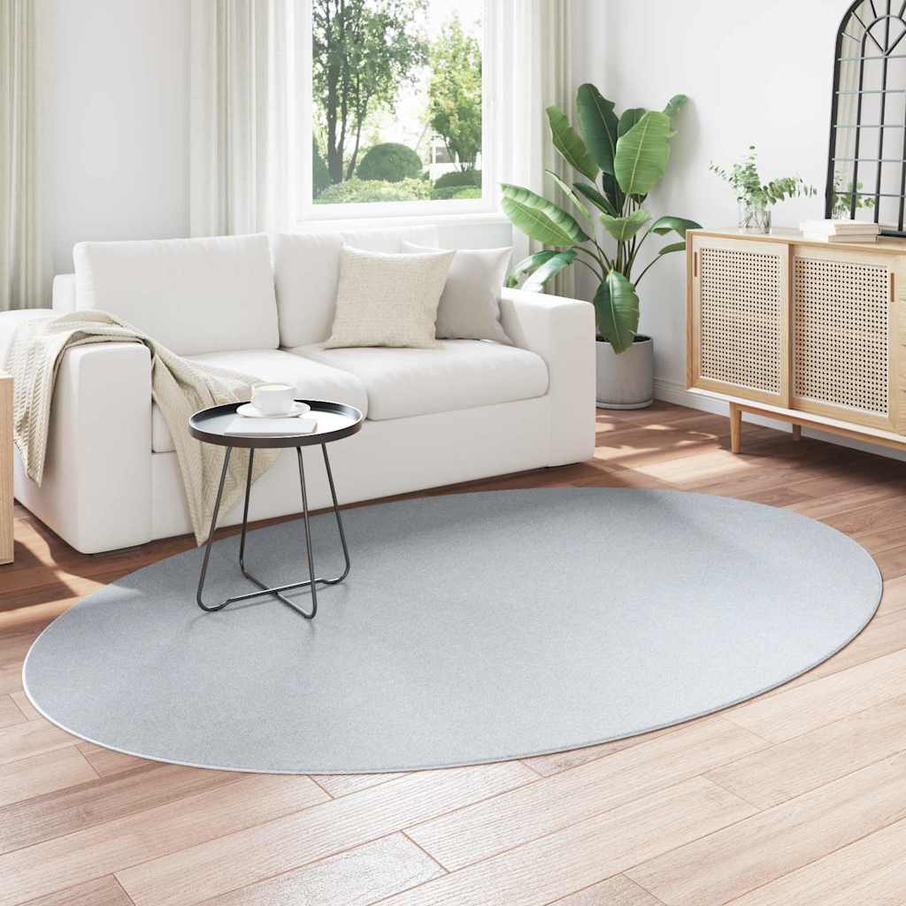 Vidaxl tapis ovale huarte gris 160 x 230 cm 100% polyester