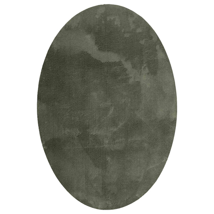Vidaxl tapis ovale huarte vert forêt 140 x 200 cm 100% polyester