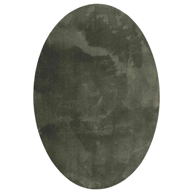 Vidaxl tapis ovale huarte vert forêt 160 x 230 cm 100% polyester