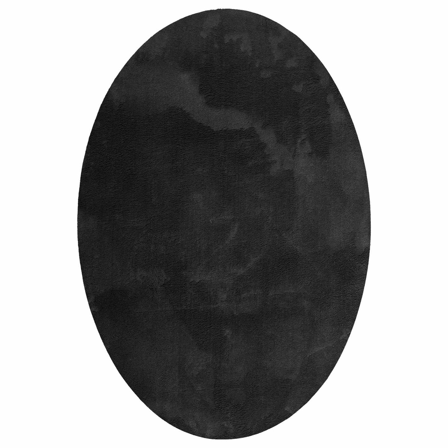 Vidaxl tapis ovale huarte noir 140 x 200 cm 100% polyester