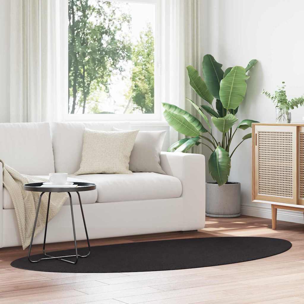 VidaXL tapis huarte noir 100 x 200 cm polyester