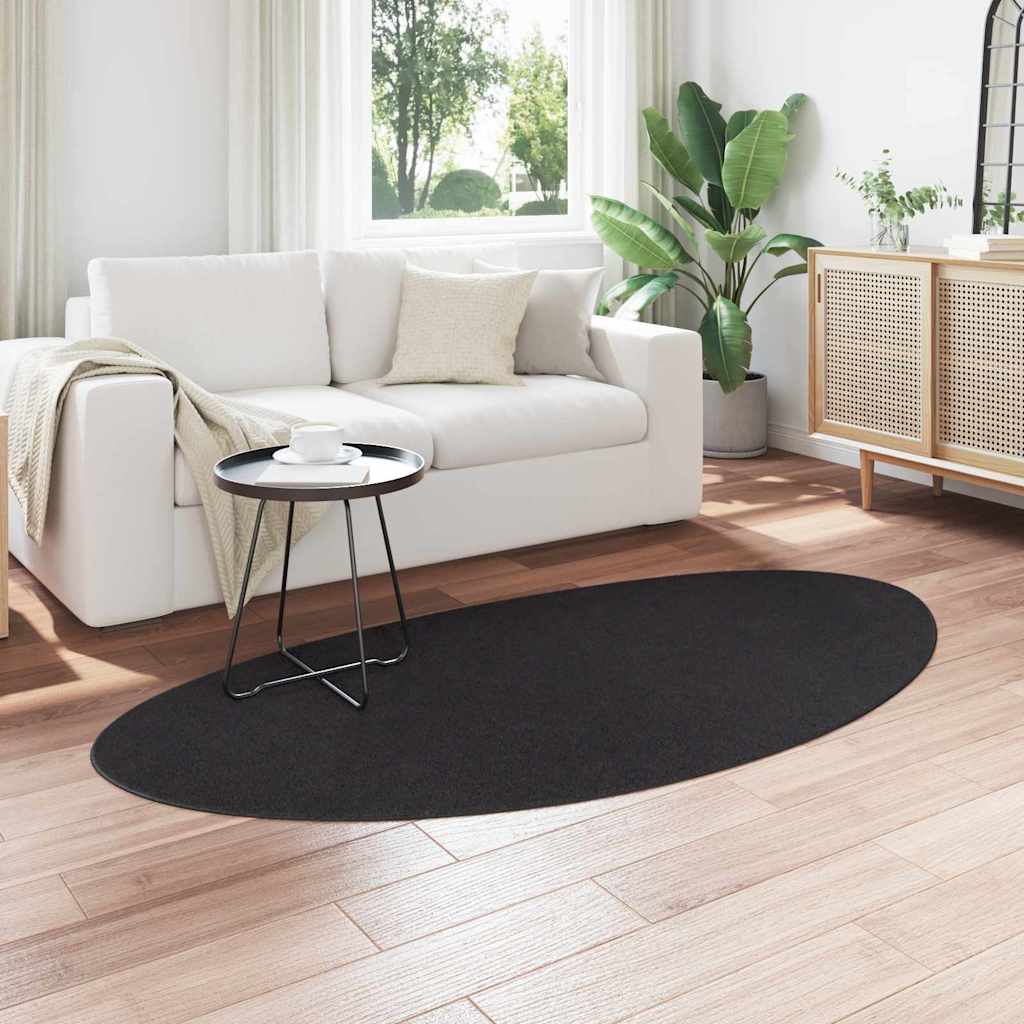 VidaXL tapis huarte noir 100 x 200 cm polyester