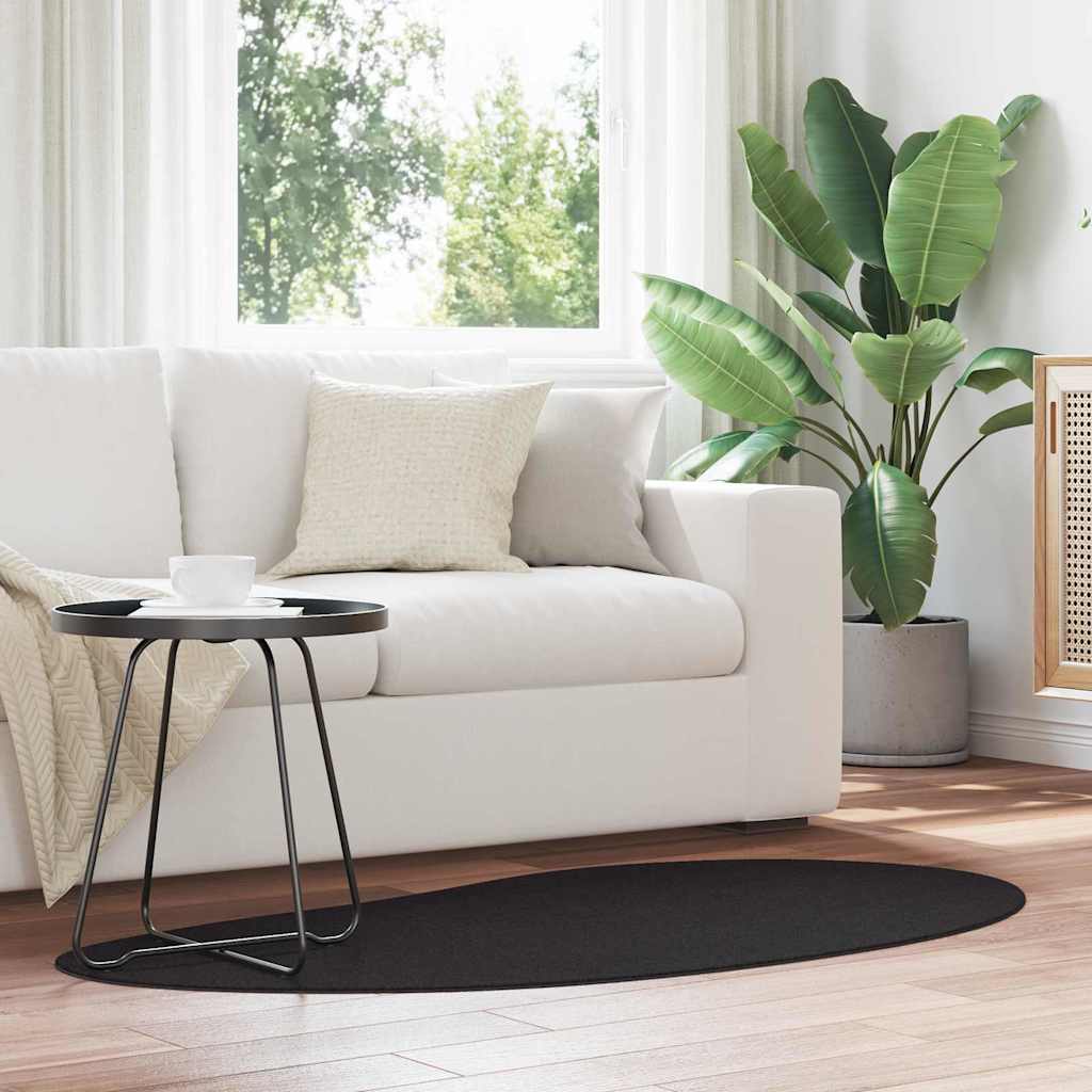 VidaXL tapis huarte noir 80 x 150 cm polyester