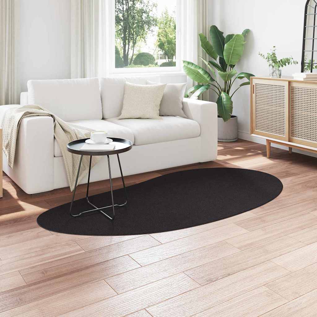 VidaXL tapis huarte noir 100 x 200 cm polyester