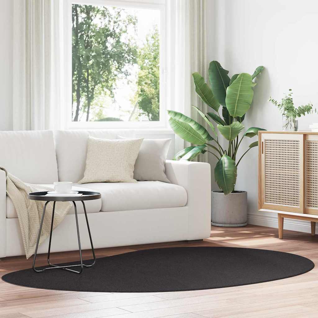 VidaXL tapis huarte noir 140 x 200 cm polyester